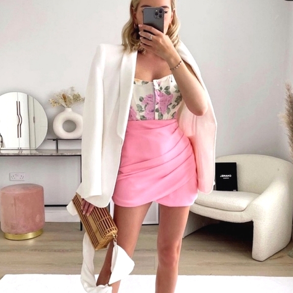 ZARA * mini skirt pink Size XS S M - Picture 1 of 15